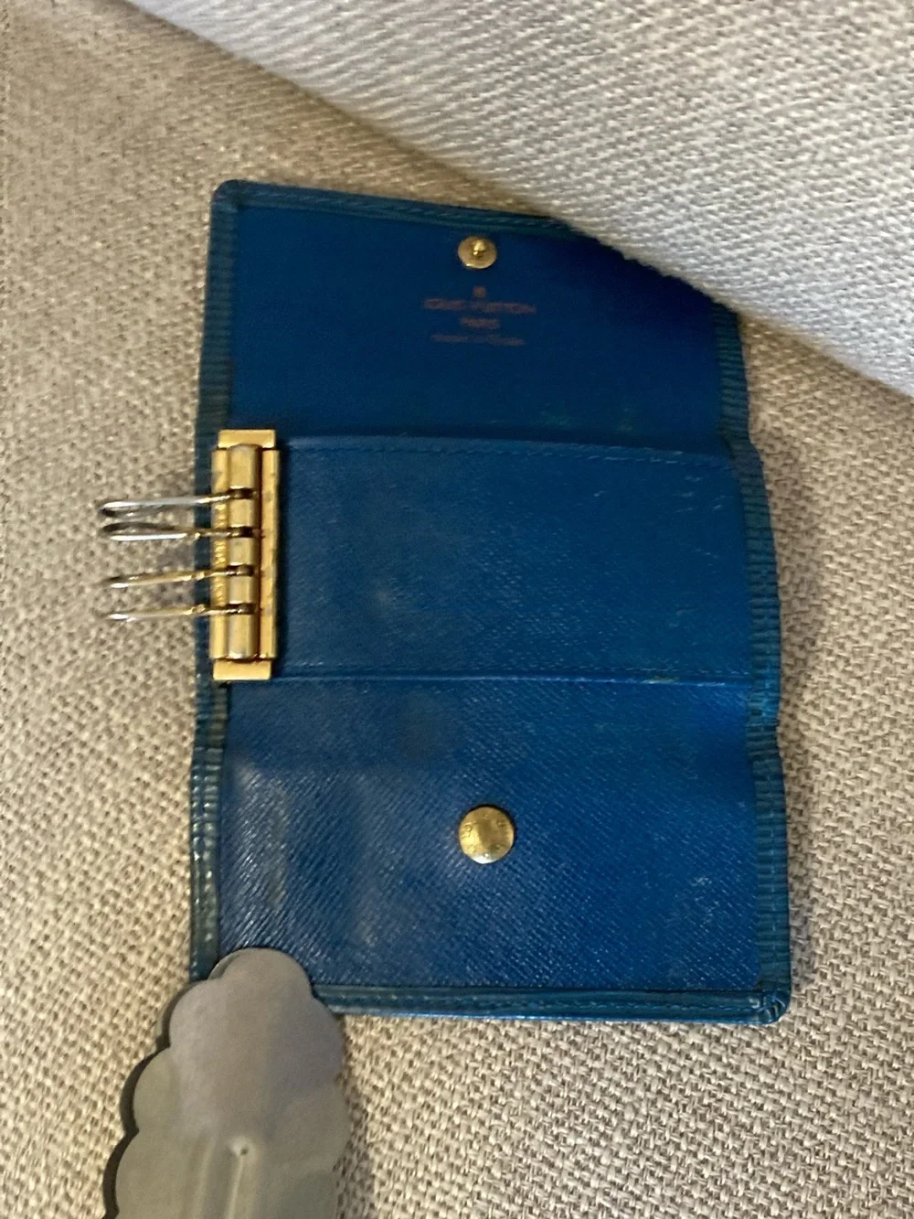 Louis Vuitton Blue Epi Leather Key & Card Holder